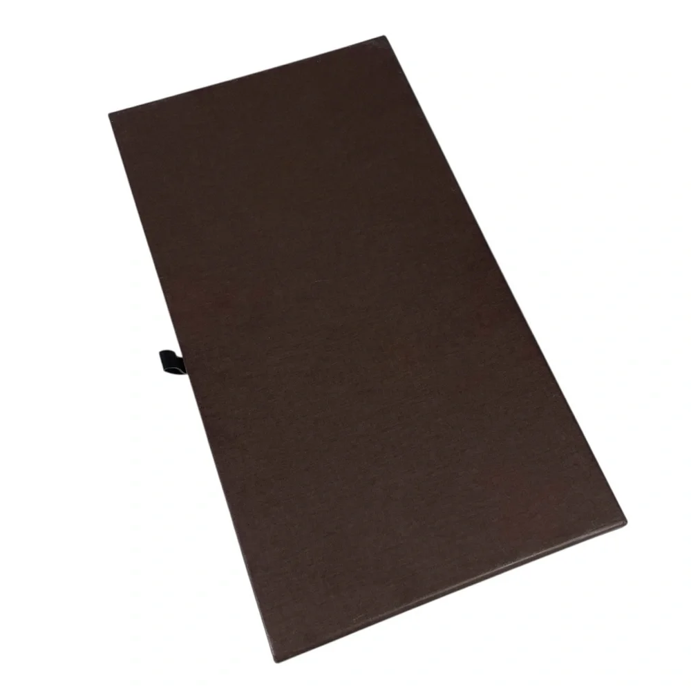 Louis Vuitton Brown Cream Slide Drawer Box for Wallet Gift Storage w/ Paperwork
